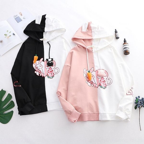 hiyfq spring new color printed radish rabbit sweater matching hooded women's 46605 sweater sweater cartoon qxpul, Black
hiyfq spring new color printed radish rabbit sweater matching hooded women's 46605 sweater sweater cartoon qxpul, Black