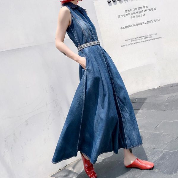 fashion plus size xs-3xl women long maxi single breasted denim summer dresses with blet1, Black;gray
fashion plus size xs-3xl women long maxi single breasted denim summer dresses with blet1, Black;gray