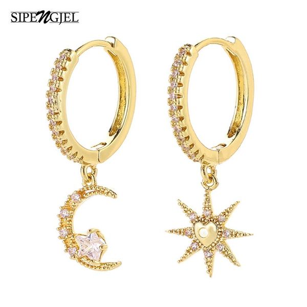 hoop & huggie fashion cute star and moon heart earrings micro quality cz gold for women jewellery accessories 2021, Golden;silver
hoop & huggie fashion cute star and moon heart earrings micro quality cz gold for women jewellery accessories 2021, Golden;silver
