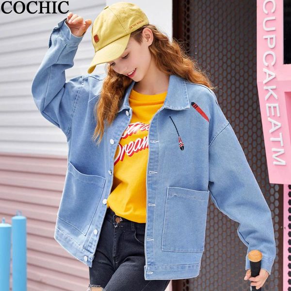 women embroidery fashion 8 colors denim jacket turn down collar spring autumn jeans coat, Black;brown
women embroidery fashion 8 colors denim jacket turn down collar spring autumn jeans coat, Black;brown