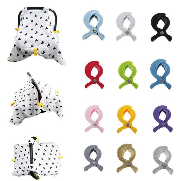 Toddler Infant Baby Stroller Accessories Solid Stroller Cover Useful Convenient Clip Blanket Toy Pegs Hook 12 Colors