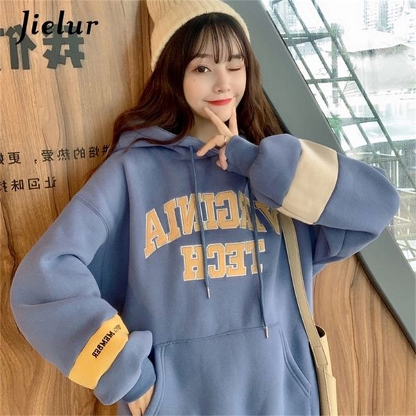 jielur korean fashion green blue women's sweatshirt new loose letter embroidery tracksuit winter fleece hoodies female warm m-xl 201217, Black
jielur korean fashion green blue women's sweatshirt new loose letter embroidery tracksuit winter fleece hoodies female warm m-xl 201217, Black