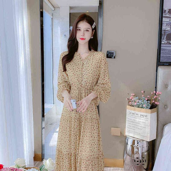 casual dresses spring sweet ruffle collar chiffon floral high waist lace up thin printed dresses, Black;gray
casual dresses spring sweet ruffle collar chiffon floral high waist lace up thin printed dresses, Black;gray