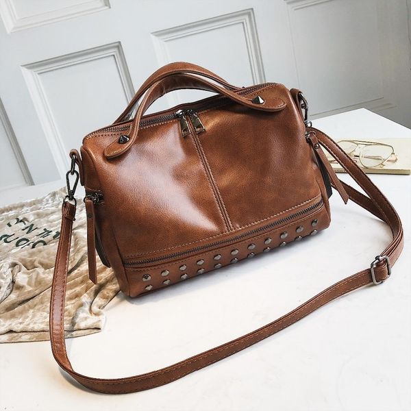 rivet handbags for women fashion lady boston tote female vintage leather crossbody bags high capacity
rivet handbags for women fashion lady boston tote female vintage leather crossbody bags high capacity