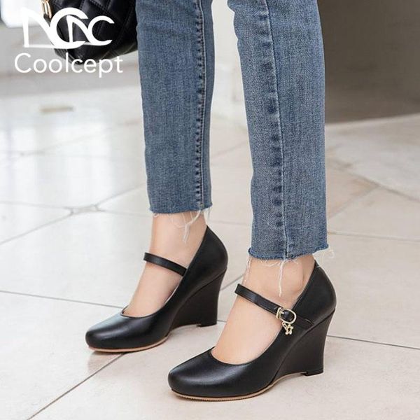 coolcept women fashion pumps shoes new design metal buckle shoes women stylish round toe wedges high heels footwear size 34-45, Black
coolcept women fashion pumps shoes new design metal buckle shoes women stylish round toe wedges high heels footwear size 34-45, Black