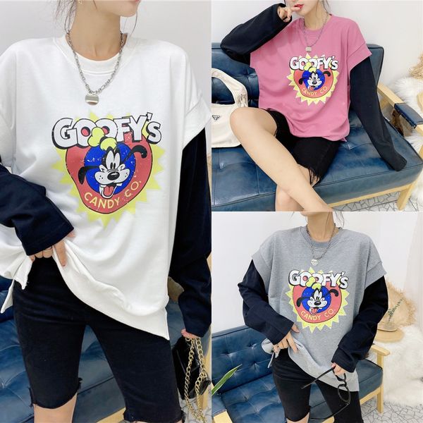 korean autumn new women's casual versatile cartoon print sweater sleeve loose fake two piece loose sweater women pqlnx, Black
korean autumn new women's casual versatile cartoon print sweater sleeve loose fake two piece loose sweater women pqlnx, Black