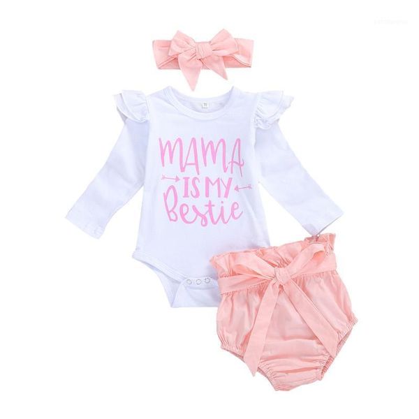 clothing sets 3 pcs born ruffle outfits infant long sleeve round neck letter romper + lace-up shorts bow headband 0-18m1, White
clothing sets 3 pcs born ruffle outfits infant long sleeve round neck letter romper + lace-up shorts bow headband 0-18m1, White