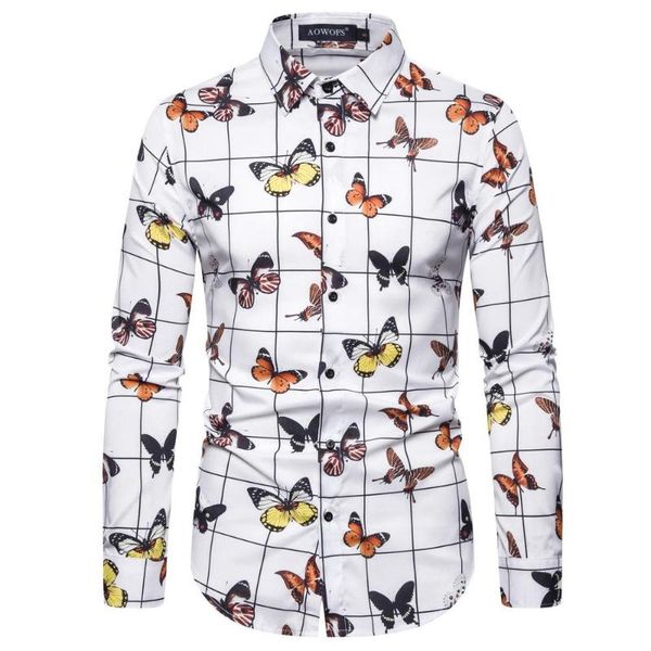 men's casual shirts mens white butterfly print button down dress 2021 brand slim fit long sleeve shirt men streetwear social man, White;black
men's casual shirts mens white butterfly print button down dress 2021 brand slim fit long sleeve shirt men streetwear social man, White;black