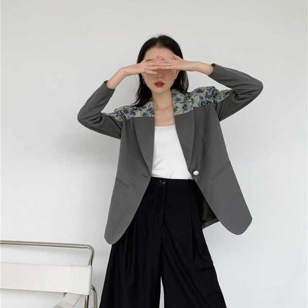 women's suits & blazers 2021 autumn jacquard patchwork profile street style single button suit one coat woman jacket, White;black
women's suits & blazers 2021 autumn jacquard patchwork profile street style single button suit one coat woman jacket, White;black