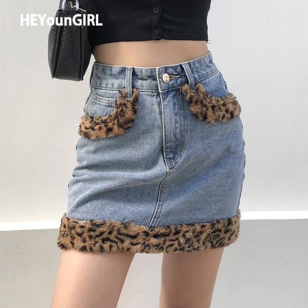 heyoungirl patchwork furry leopard high waist jeans skirts womens casual fashion pokcet mini skirt ladies harajuku streetwear1, Black
heyoungirl patchwork furry leopard high waist jeans skirts womens casual fashion pokcet mini skirt ladies harajuku streetwear1, Black