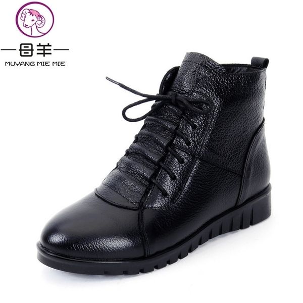 muyang mie mie plus size(35-43) winter women shoes woman genuine leather flat ankle boots snow boots women boots t200425, Black
muyang mie mie plus size(35-43) winter women shoes woman genuine leather flat ankle boots snow boots women boots t200425, Black