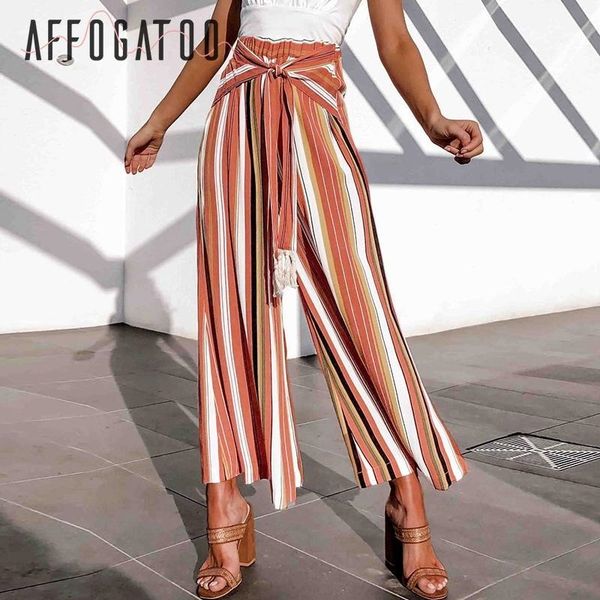 affogatoo casual holiday beach wide leg pants women summer split striped high waist trousers streetwear sash pants tassle female 201012, Black;white
affogatoo casual holiday beach wide leg pants women summer split striped high waist trousers streetwear sash pants tassle female 201012, Black;white