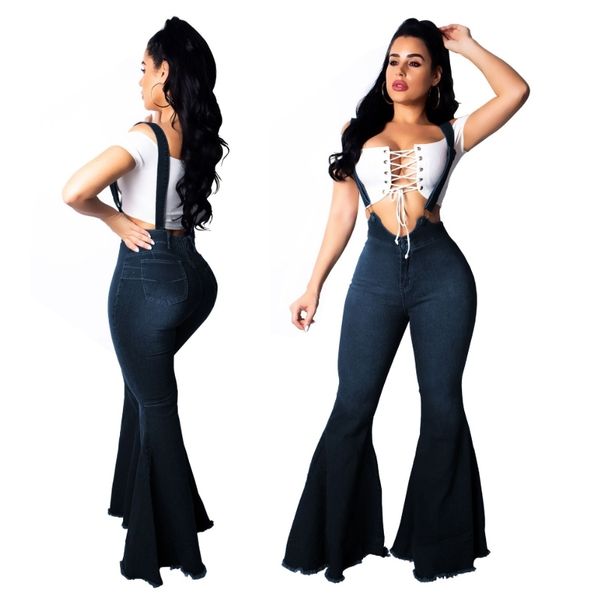 women high waist big bell bottoms flare jeans with suspender push up denim overalls jeans jumpsuit for women wide leg jeans 210202, Blue
women high waist big bell bottoms flare jeans with suspender push up denim overalls jeans jumpsuit for women wide leg jeans 210202, Blue