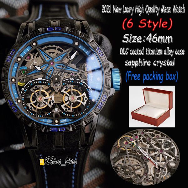 2021 new 46mm skeleton dial titanium alloy case rddbex0599 mens watch automatic mechanical leather strap luxry watches shine, Slivery;brown
2021 new 46mm skeleton dial titanium alloy case rddbex0599 mens watch automatic mechanical leather strap luxry watches shine, Slivery;brown