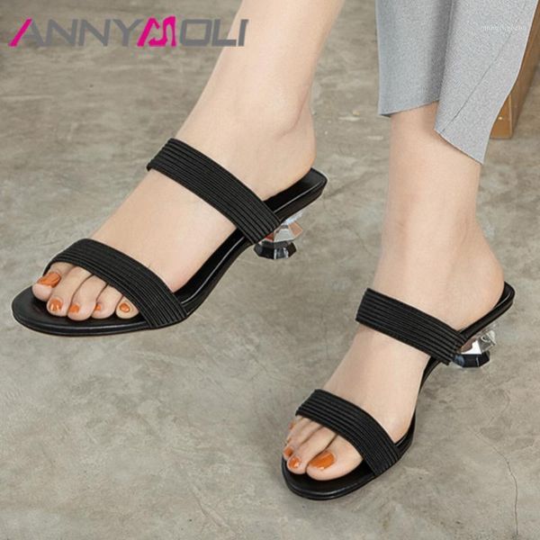 slippers annymoli crystal mid heel women shoes round toe lady slides strange style footwear summer sandals white black 1
slippers annymoli crystal mid heel women shoes round toe lady slides strange style footwear summer sandals white black 1