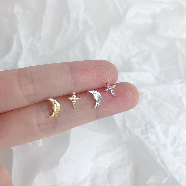 obear shining zircon star moon asymmetric stud earrings for women gift sweet wedding party siver plated jewelry, Golden;silver
obear shining zircon star moon asymmetric stud earrings for women gift sweet wedding party siver plated jewelry, Golden;silver