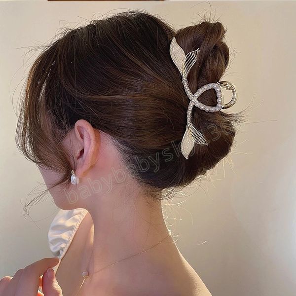 exquisite pearl fishtail hairpin female back head korean elegant hair clip large clamps women hair accessories headdress, Slivery;white
exquisite pearl fishtail hairpin female back head korean elegant hair clip large clamps women hair accessories headdress, Slivery;white