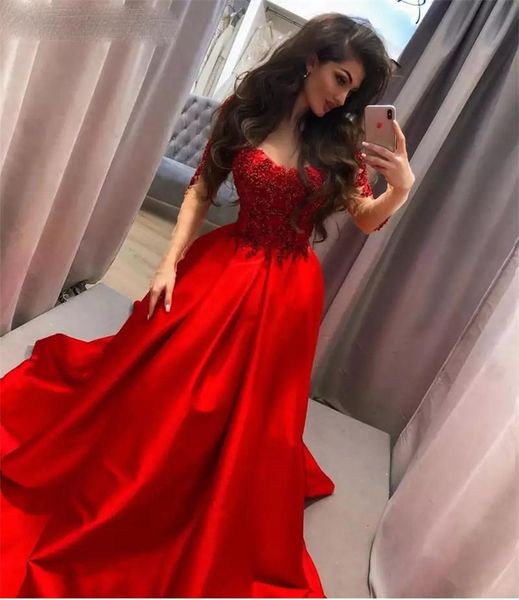 setwell sweetheart a-line evening dresses long sleeves pleated sequins beaded floor length red prom party gowns, Black;red
setwell sweetheart a-line evening dresses long sleeves pleated sequins beaded floor length red prom party gowns, Black;red