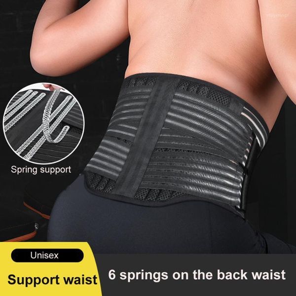 compression sports waist support 6 elastic springs for the back waist belt traction double compression support1, Black;gray
compression sports waist support 6 elastic springs for the back waist belt traction double compression support1, Black;gray