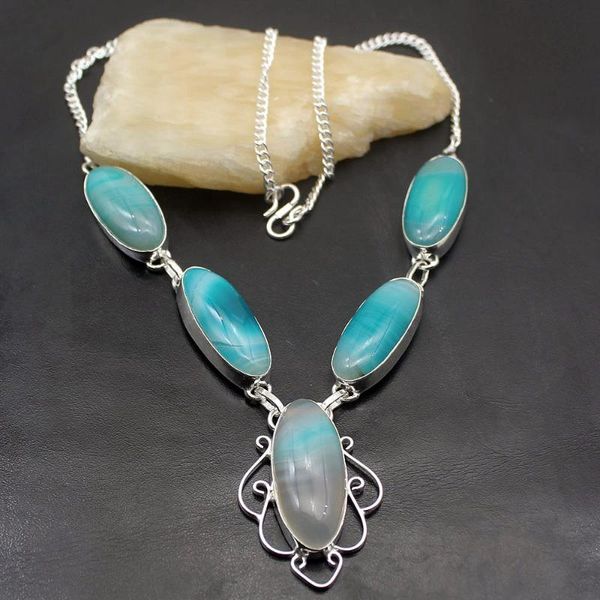 chains hermosa jewelry green botswanaagate chain necklace 925 sterling silver color women 20 inch h127
chains hermosa jewelry green botswanaagate chain necklace 925 sterling silver color women 20 inch h127