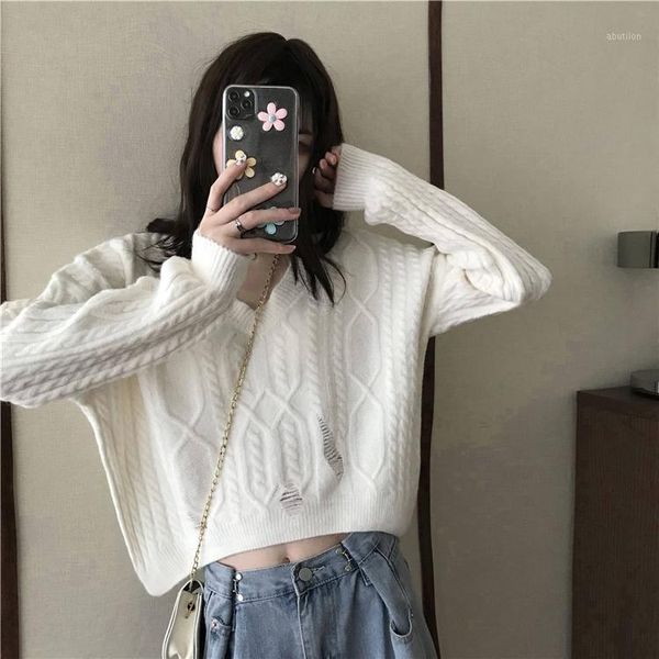 women's knits & tees korean style woman sweaters casual loose fashion winter pullover knitted sweter damski women's clothing db60m, White
women's knits & tees korean style woman sweaters casual loose fashion winter pullover knitted sweter damski women's clothing db60m, White