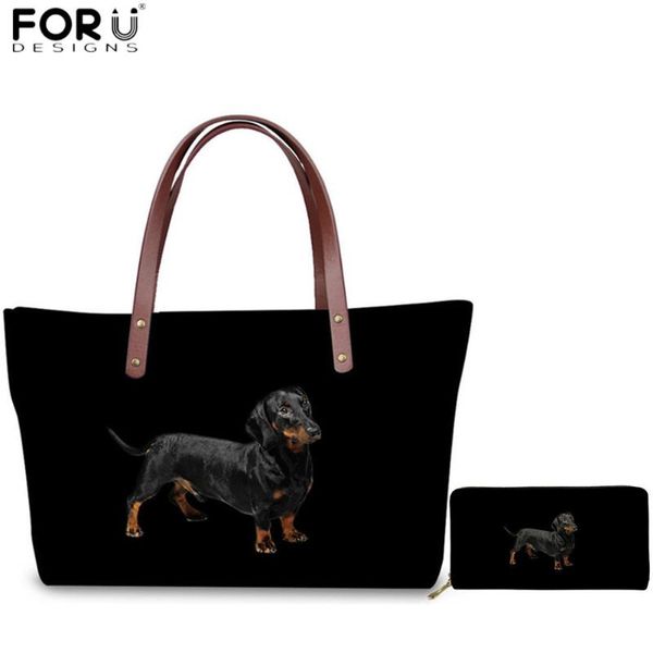 forudesigns tote bags women handbags cute dachshund dog print black handle bag for ladies 2pcs handbag set with pu wallets
forudesigns tote bags women handbags cute dachshund dog print black handle bag for ladies 2pcs handbag set with pu wallets