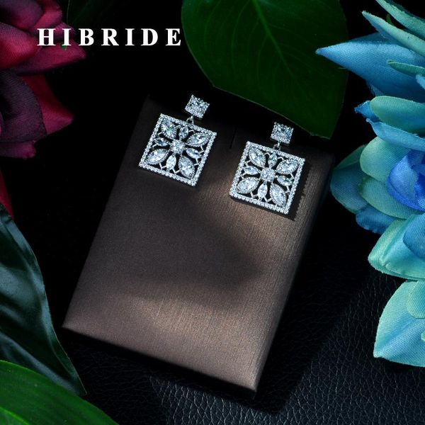 HIBRIDE Luxury Square Cubic Zircon Crystal CZ Long Drop Earrings for Women African Bridal Earring aretes de mujer modernos E-50, Silver
HIBRIDE Luxury Square Cubic Zircon Crystal CZ Long Drop Earrings for Women African Bridal Earring aretes de mujer modernos E-50, Silver