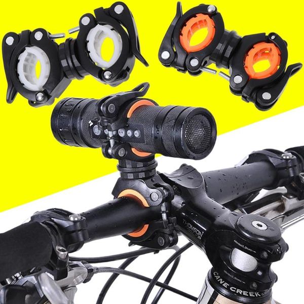 360 Degree Rotation Cycling Bike Bicycle Torch Mount Led Head Front Light Holder Clip Bicycle Accessories