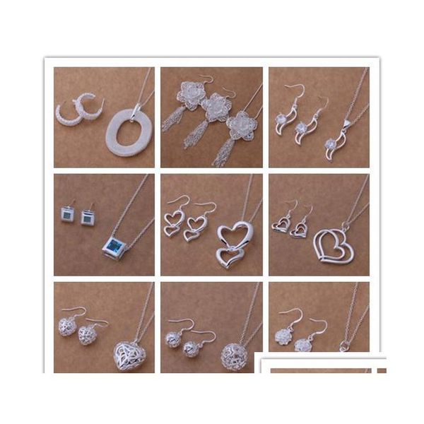 mixed fashion jewelry set 925 silver necklace & earrings for women to send his girlfriend / wife gifts shipping 9set/lot v9bwg
mixed fashion jewelry set 925 silver necklace & earrings for women to send his girlfriend / wife gifts shipping 9set/lot v9bwg