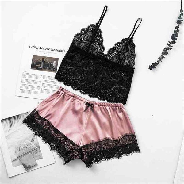 kawaii pajama sets two pieces pajamas for women summer lounge wear hollow out nightwear patchwork pijama, Gray
kawaii pajama sets two pieces pajamas for women summer lounge wear hollow out nightwear patchwork pijama, Gray