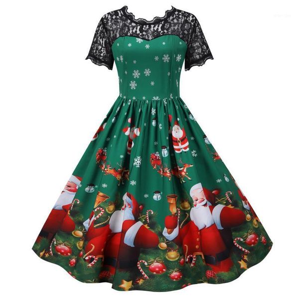 40# christmas dress women big swing a-line elegant festival dresses short sleeve lace 1950s vintage party dresses vestidos1, Black;gray
40# christmas dress women big swing a-line elegant festival dresses short sleeve lace 1950s vintage party dresses vestidos1, Black;gray