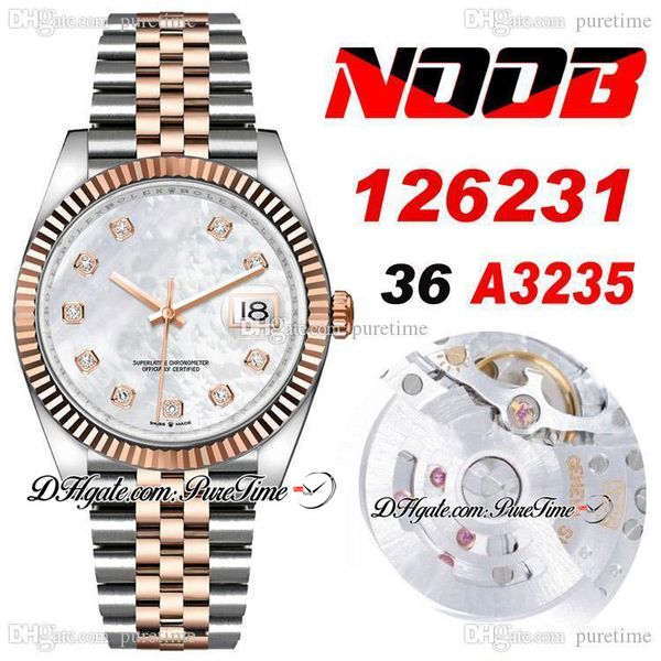 2021 n 36 126231 date a3235 automatic womens mens watch two tone rose gold mop dial diamonds markers ss bracelet puretime h8, Slivery;brown
2021 n 36 126231 date a3235 automatic womens mens watch two tone rose gold mop dial diamonds markers ss bracelet puretime h8, Slivery;brown