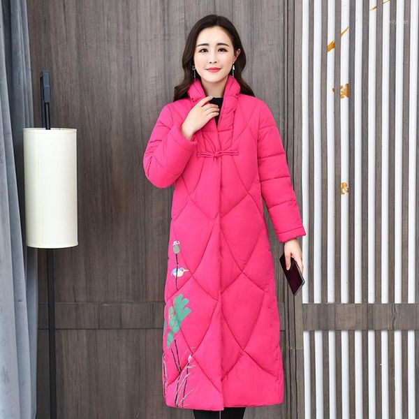 elegant national style long vintage print female coat casual winter jacket women flowers single breasted stand collar down parka1, Black
elegant national style long vintage print female coat casual winter jacket women flowers single breasted stand collar down parka1, Black