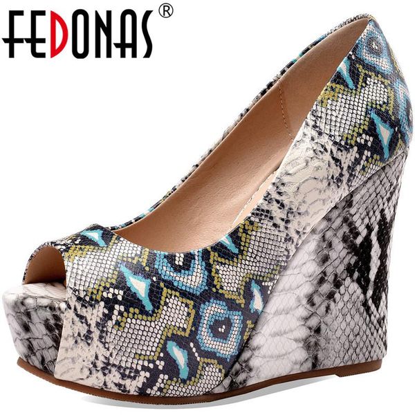 fedonas platforms genuine leather women shoes classic high heels pumps 2020 spring summer party snake pattern shoes woman, Black 
fedonas platforms genuine leather women shoes classic high heels pumps 2020 spring summer party snake pattern shoes woman, Black