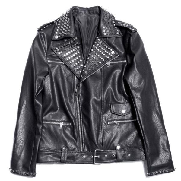 s-2xl 2020 men new clothing lapel punk singer dj gd slim rivet motorcycle leather jacket korean hairstylist stage costumes, Black
s-2xl 2020 men new clothing lapel punk singer dj gd slim rivet motorcycle leather jacket korean hairstylist stage costumes, Black