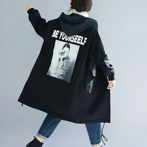 women's trench coats coat 2021 autumn long sleeve casual hooded windbreaker female loose large size overcoat outerwear m104, Tan;black
women's trench coats coat 2021 autumn long sleeve casual hooded windbreaker female loose large size overcoat outerwear m104, Tan;black