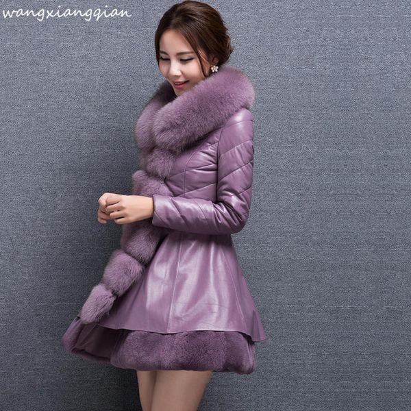 faux fox fur collar sheepskin leather skirt coat 90% white goose down women jacket winter a575, Tan;black
faux fox fur collar sheepskin leather skirt coat 90% white goose down women jacket winter a575, Tan;black