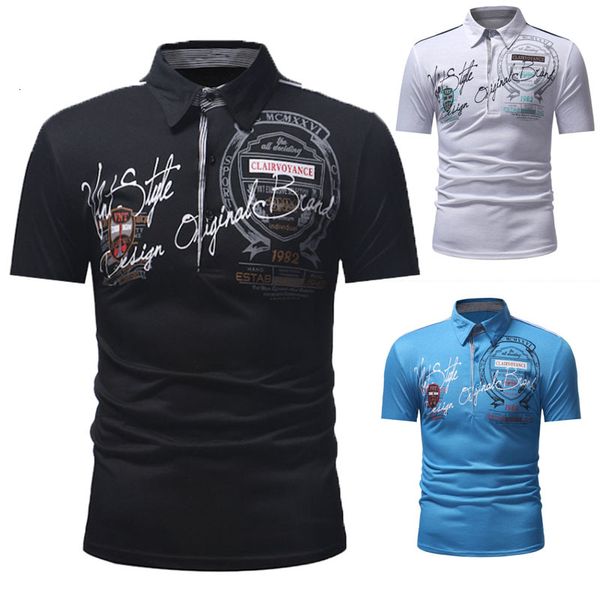 brand new men's cotton short sleeve shirt brands jerseys summer men printing polo shirts, White;black 
brand new men's cotton short sleeve shirt brands jerseys summer men printing polo shirts, White;black