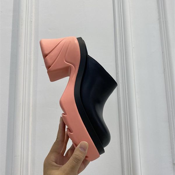 brand women's sandals slippers thick heel sole calf leather upper soft lining luxury comfortable round toe cap latest, Black
brand women's sandals slippers thick heel sole calf leather upper soft lining luxury comfortable round toe cap latest, Black