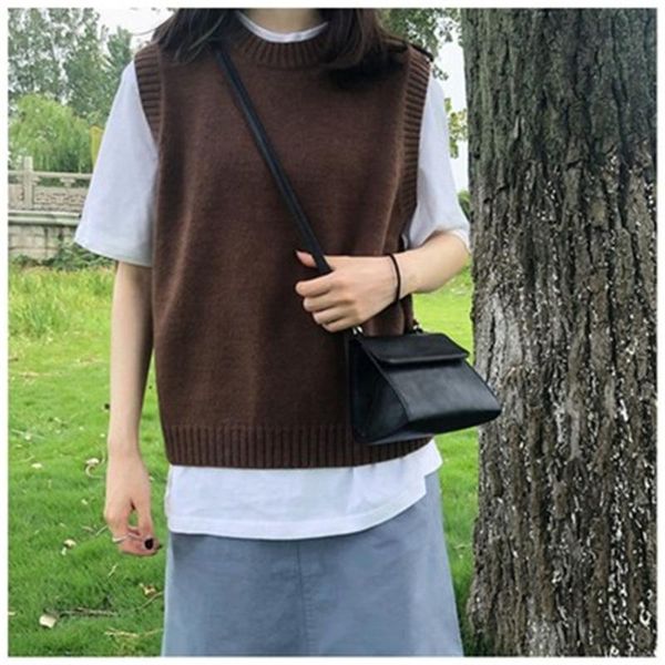 women's vests 2021 korean preppy style casual loose o neck knit sweater vest sleeveless pullover waistcoat tank women autumn, Black;white
women's vests 2021 korean preppy style casual loose o neck knit sweater vest sleeveless pullover waistcoat tank women autumn, Black;white