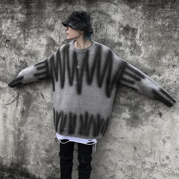 men's sweaters ewq / 2021 fashion autumn winter round collar irregular striped couple sweater women loose casual high street female 9a4, White;black
men's sweaters ewq / 2021 fashion autumn winter round collar irregular striped couple sweater women loose casual high street female 9a4, White;black