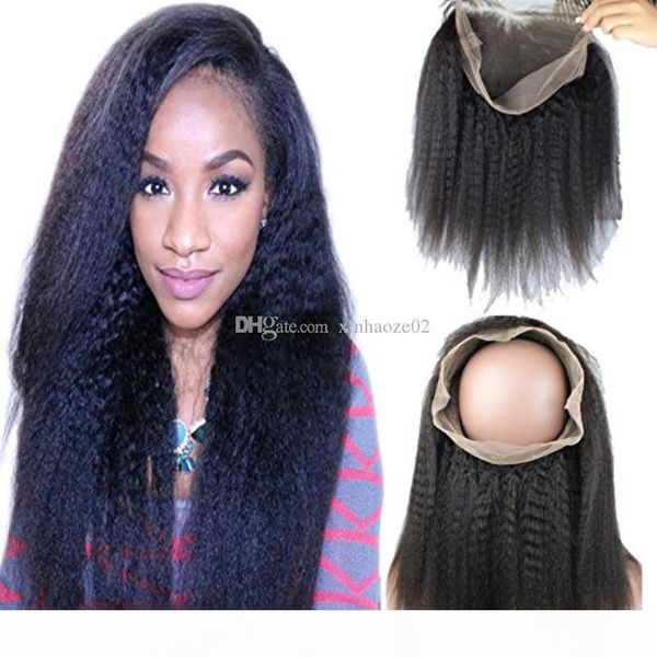 kinky straight 360 lace frontal closure 7a brazilian virgin hair lace band frontals with baby hair natural hairline 360 frontal, Black;brown
kinky straight 360 lace frontal closure 7a brazilian virgin hair lace band frontals with baby hair natural hairline 360 frontal, Black;brown