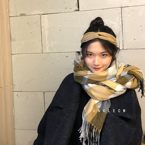 plaid scarf women's autumn and winter shawl dual use korean version versatile student lovely ins girl men's bib, Blue;gray
plaid scarf women's autumn and winter shawl dual use korean version versatile student lovely ins girl men's bib, Blue;gray