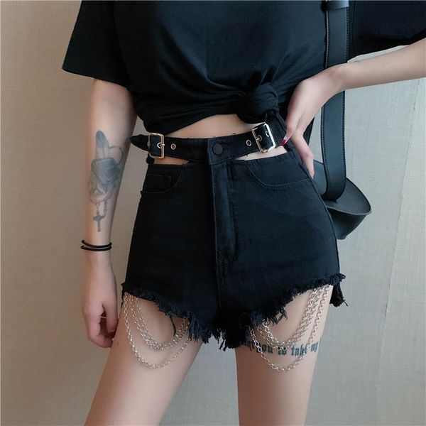 summer denim shorts for women chain harness band casual jeans shorts high waist worn-out hole black shorts lady kz214, White;black
summer denim shorts for women chain harness band casual jeans shorts high waist worn-out hole black shorts lady kz214, White;black