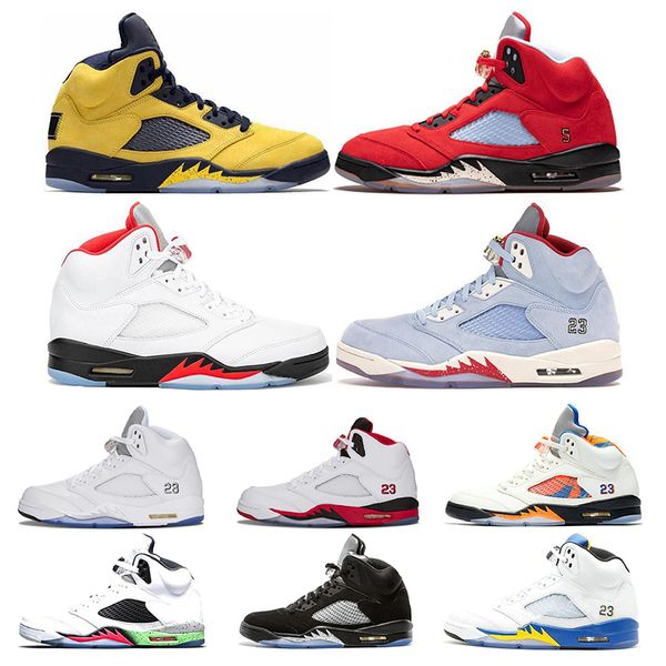 5 5s mens basketball shoes island green trophy room ice blue laney space jam fire red sports sneakers size 7-13, White;red
5 5s mens basketball shoes island green trophy room ice blue laney space jam fire red sports sneakers size 7-13, White;red