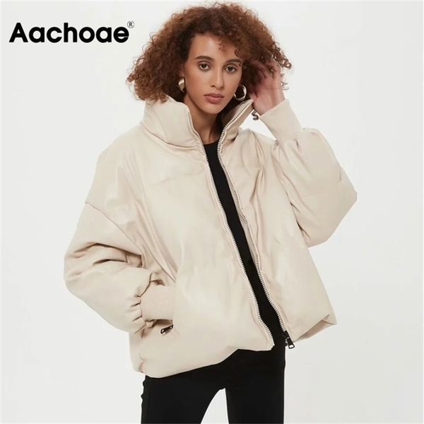 aachoae women pu faux leather parka coat winter zipper hooded padded jacket female long sleeve pockets thick warm coat 220112, Black
aachoae women pu faux leather parka coat winter zipper hooded padded jacket female long sleeve pockets thick warm coat 220112, Black