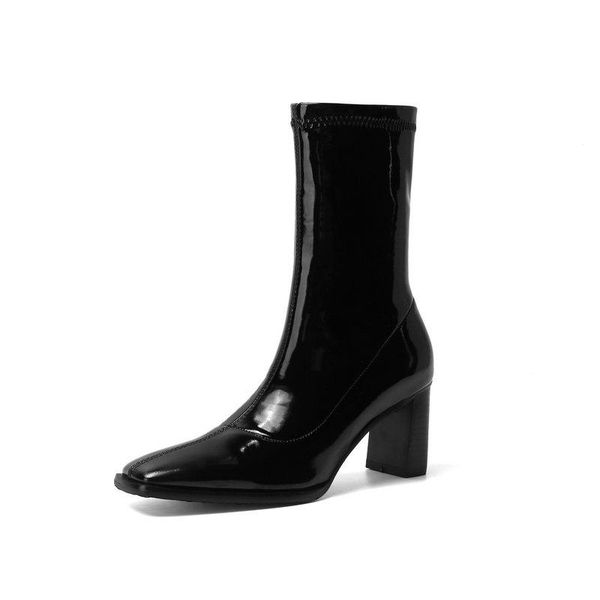 boots 2021 square toe superfine fiber concise ankle high heel women shoes autumn winter sheep zipper ladies, Black
boots 2021 square toe superfine fiber concise ankle high heel women shoes autumn winter sheep zipper ladies, Black