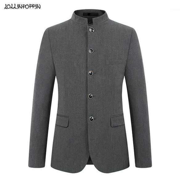 stand collar single breasted men gray suit jacket slim fit mens tunic suit jacket solid color mandarin collar coat1, White;black
stand collar single breasted men gray suit jacket slim fit mens tunic suit jacket solid color mandarin collar coat1, White;black