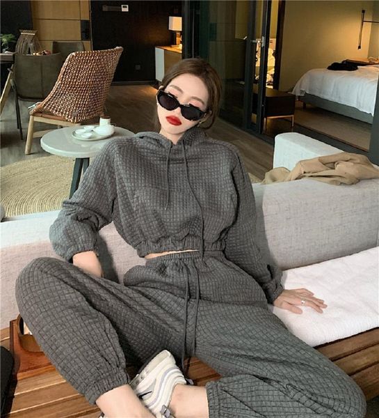 new woman winter 2021 female sports suit student sweater with short hood + high-beam pants 2 piece defines women's bquy, White
new woman winter 2021 female sports suit student sweater with short hood + high-beam pants 2 piece defines women's bquy, White