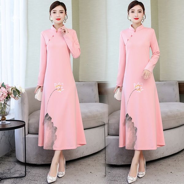 republic of china cheongsam dress style women's clothing chinese temperament long elegant hanfu cheongsam improved dress tmfqk, Black;gray
republic of china cheongsam dress style women's clothing chinese temperament long elegant hanfu cheongsam improved dress tmfqk, Black;gray